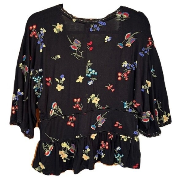 Anthropologie Parvati Floral Boho Embroidered Top Size Medium - Picture 8 of 15
